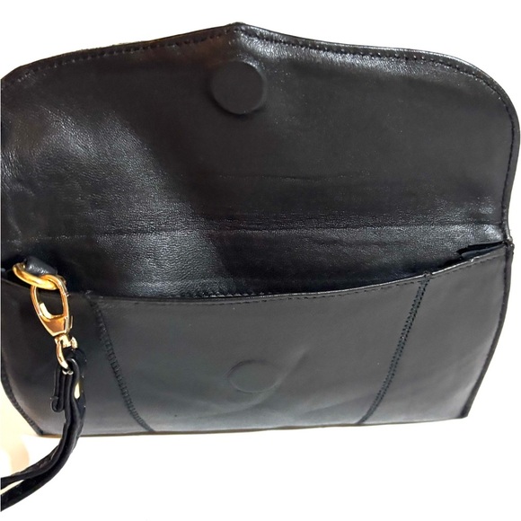 Chi Leopard Print leather and Black Clutch wristlet Bag - Picture 4 of 5